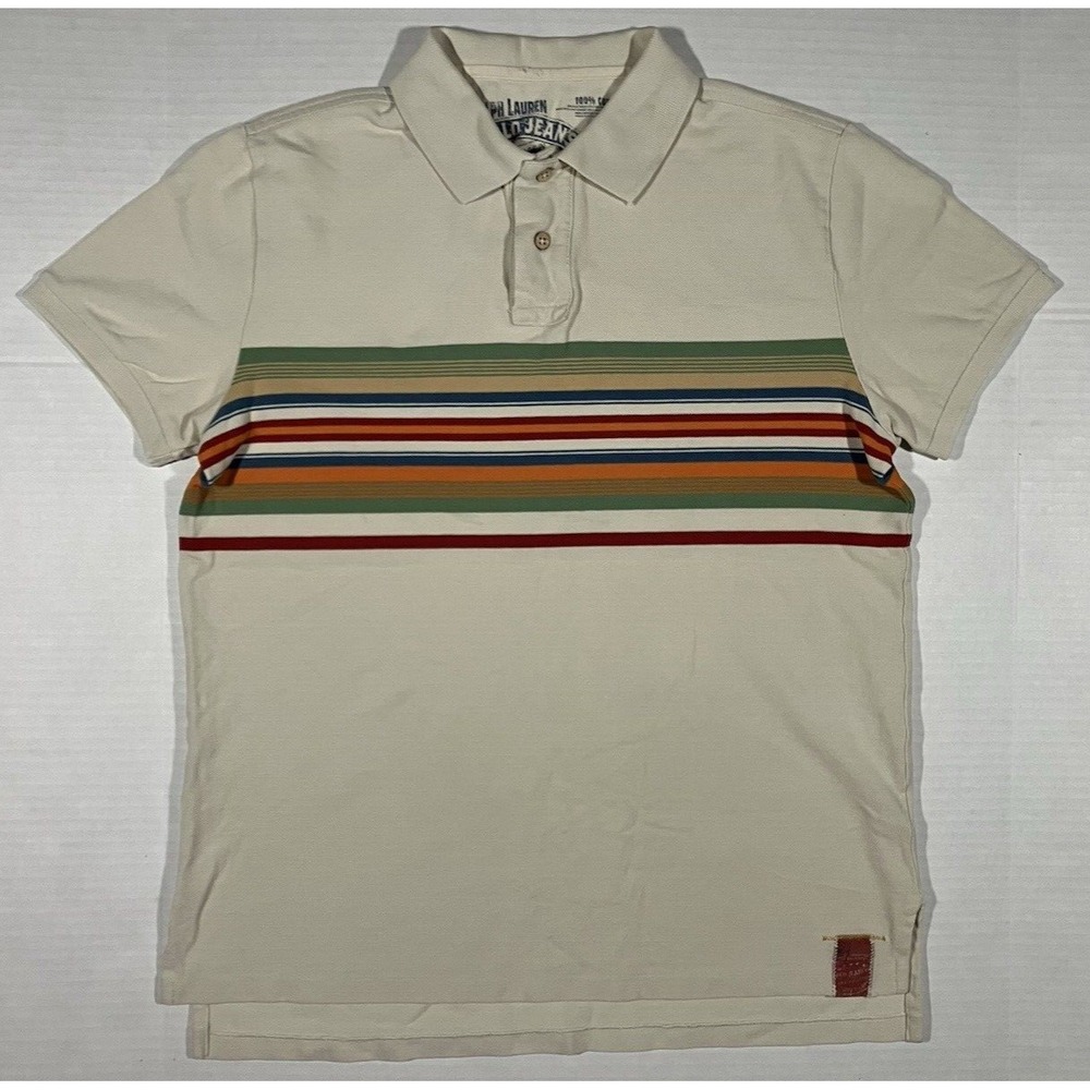 Ralph Lauren Shirt Polo Jeans Company Striped Golf Y2K Mens Size M